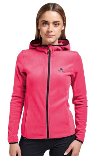 ATHL DPT. Damen sportliche Fleecejacke in modischen Farben für Outdooraktivitäten, Kapuze Pink, Gr. M