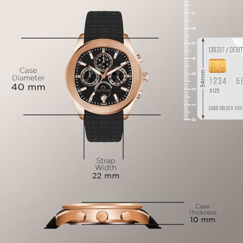 Carlington Legacy Series Men's Analog Chronograph Watch Rose Black - Image 5