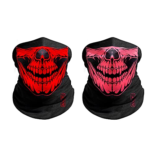 GAMPRO Outdoor Half Face Masks Seamless Tube Skull Sports Face Mask half 2 Pcs Dust-proof Windproof Motorcycle Bicycle Bike Face Mask Multifunctional for Hiking Camping Climbing Fishing Hunting
