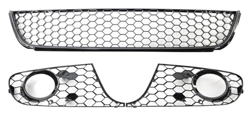Grille de pare-chocs pour avant VW Golf 6 : protection optimale en lot de 3 pièces argent