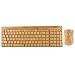 Produktbild Asixxsix Kombination aus kabelloser Maus und Tastatur, wasserdichter, ultradünner Mauskamm aus Bambus-Holz, für Laptop-Desktop-PC, KG201 + MG94-N