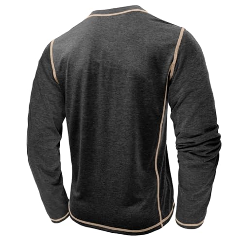 Mens Shirts Long Sleeve Casual Classic Henley Cotton T-Shirts Lightweight Button Tee Shirts3