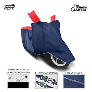 AARTRI Presents Quality Water Resistant Two Wheeler Body Cover for Bajaj Pulsar 150 with Triple Stitched Ultra Surface Body Protection (Double Stripe Red)