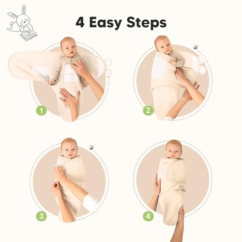Image of 3-Pack Organic Swaddles for Newborns, Baby Swaddles 0-3 Months (Salmon) | Newborn Swaddle Sleep Sacks, Soft Cotton, Infant, Baby Swaddle Wraps, Girls, Boys, Large Hook & Loop Closure