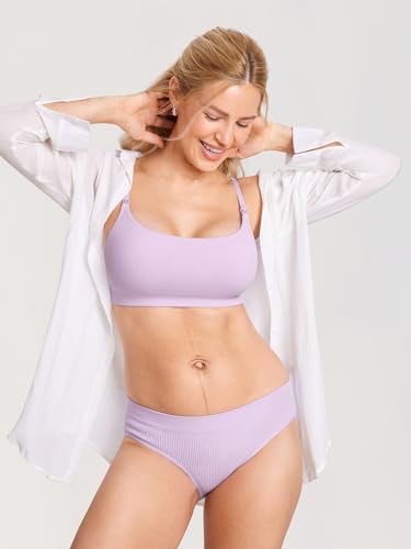 Image of MOMANDA Ribbed Nursing Bras for Breastfeeding | Maternity sleep bralettes, Wireless, Seamless, Soft lift, Comfy, For women