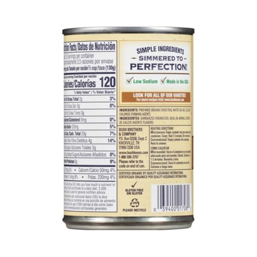 Image of Bush's Best Baked Beans, Garbanzo Gourmet Pair, 3 Garbanzo (16 Oz), 3 Organic Garbanzo (15 Oz), (Variety Pack)