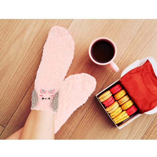 Image of Benefeet Sox Funny Animal Fuzzy Socks for Women Girls - Cute Fluffy Slippers, Cozy Warm Winter Plush Sleeping Socks