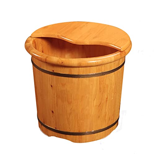 Tina de spa para pies de madera maciza con tapa