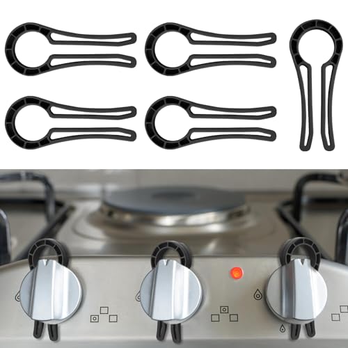 Stove Knob Safety Locks – Gas Stove Oven Knob Safety Covers –Child and Pets Proofing Locks (5 Pack) Black