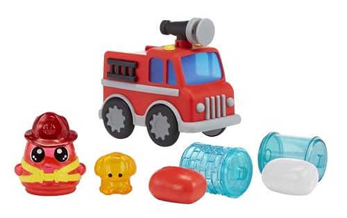 MGA Entertainment DohKins Fire Truck & Firefighter - La pâte ne sèche jamais, Pas de Gluten, Convient aux collectionneurs et aux Enfants de Plus de 3 Ans