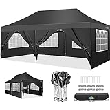 pavillon puebla restaurant 【Paket enthalten】 Wird mit allem Zubehör geliefert. 1x Faltpavillon, 6 x Seitenwände, 4 x Seile, 12 x Heringe, 1 x Tragetasche. Ideal für Garten, Camping, Hochzeit, Grillen, Partys, etc. Wenn Sie sofortigen Schutz brauchen, bietet dieses Pop-up-Zelt vorübergehenden Schutz für Sie und Ihre Familie oder Ihr Auto.