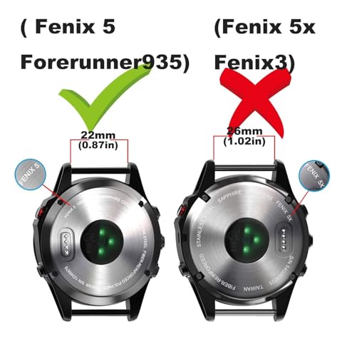 Bracelet Forerunner 935 silicone rechange Fenix 6 Pro et Fenix 5