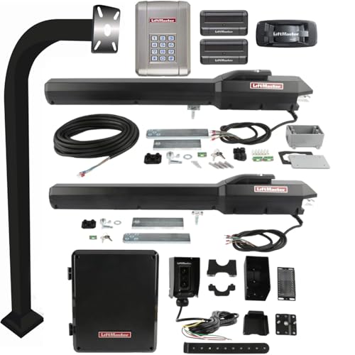 LiftMaster LA500PKGUL Dual Swing Gate Operator Kit – Includes Primary & Secondary Arms, Control Box, KPW250, 811LM, 828LM, LMRRUL, LA Ornamental 42