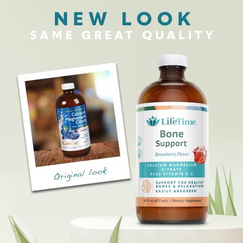 Lifetime Bone Support, Calcium Citrate, Magnesium Citrate And Vitamin D-3, Relaxation, Bone And Muscle Support Formula, Easy Absorption, Made Without Dairy And Gluten Free, Strawberry Flavor, Approximately 32 Servings, 16 Fl Oz #TOP2