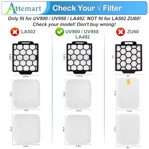 Image of Filter Replacement for Shark UV900 UV950 Pet Performance Lift Away Duo Clean PowerFins Upright Vacuum, Part #XFFK602UKT, XHF320, 1541FC3000, 1 HEPA +2 Foam Felt Filters+2 Odor Neutralizer Cartridges