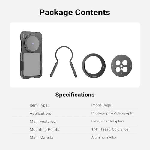 Image of NEEWER X200 Ultra Phone Cage, Quick Release Video Rig Stabilizer for Vlogging Filming Recording with 67mm Filter Ring 17mm Lens Backplate Filter Wrench Compatible with VIVO X200 Ultra, PA146 (Black)