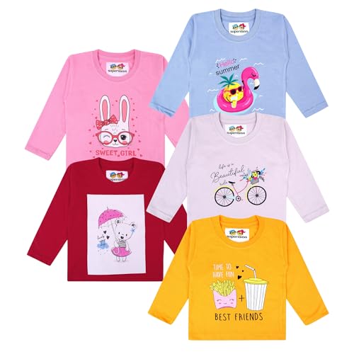 Image of superminis Boy's /Girls Cotton Round Neck Full Sleeves Regular Fit T Shirts With Trendy And Fun Prints