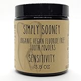 GLASS JAR Organic Vegan Fluoride Free Remineralizing Tooth Powder SENSITIVITY Formula Cinnamon and Clove Flavor VALUE SIZE 6 MONTH SUPPLY