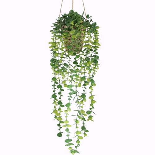 Nisoger Artificial Hanging Plants Small Fake Potted Plants, Faux Plants for Indoor Outdoor Aesthetic Office Living Room Shelf Decor