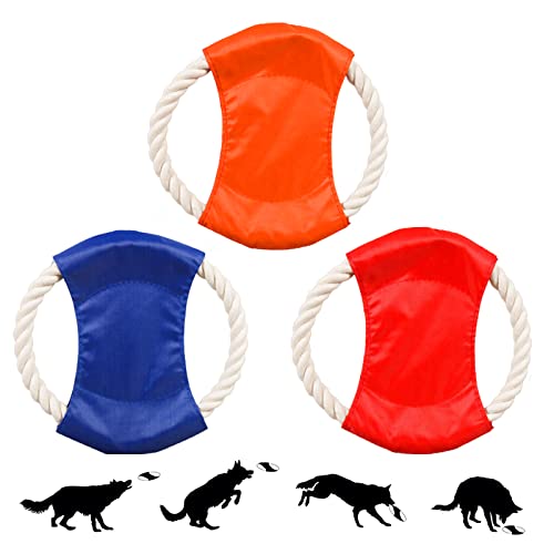 Hund Frisbee 3 Stück Haustier Fliegende Untertasse Hund Fliegende Scheibe Haustier Kauspielzeug Pet Frisbee Für Hunde Werfen Hundetraining Spielen Fangen Outdoor-Interaktiven Orange Blau Rot Cover