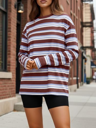 Image of Trendy Queen Womens Oversized Long Sleeve Shirts Fall Tops 2026 Basic Tees
