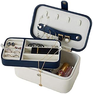 HOTLIKE Jewellery Box Organiser Small Travel PU Leather Jewelry Storage Case for Rings Earrings Necklace Bracelets Faux Leather Jewelry Gift Box Girls Women