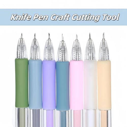 Image of 3pcs Craft Pen Cutter, Portable Paper Cutting Tool For Carving, Scrapbooking, Card Making etc (MULTICOLOR)