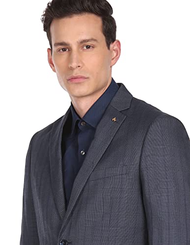 Image of Arrow Men's Polyester Blend Body Tailored Checkered Suit Business Pants Set