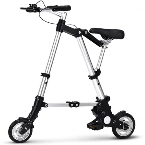 8 Inch Folding Bike, Lightweight Aluminum City Bicycle, Adjustable for Men and Women, Ideal for Outdoor Travel and Commuting