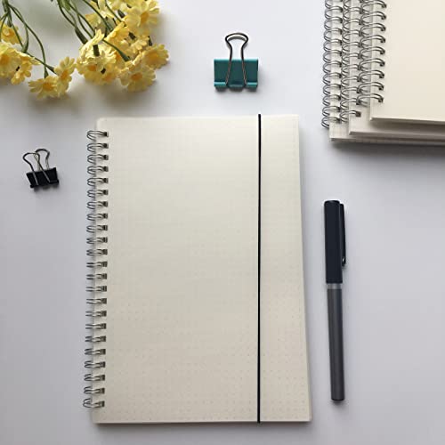 Rhuyoshn Spiral Notebooks Steno Pads Wirebound Memo Notepads, Journals For College School, Moisture Resistant Pp Cover, 5.4" X 8.5", 3 Pads/Pack, 80 Sheets/Pad(Dot) #TOP5