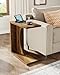 Tribesigns C-Shaped End Table for Couch, Sofa Side Table, C Table for Small Space, Living Room, Bedroom (2, Rustic Brown)