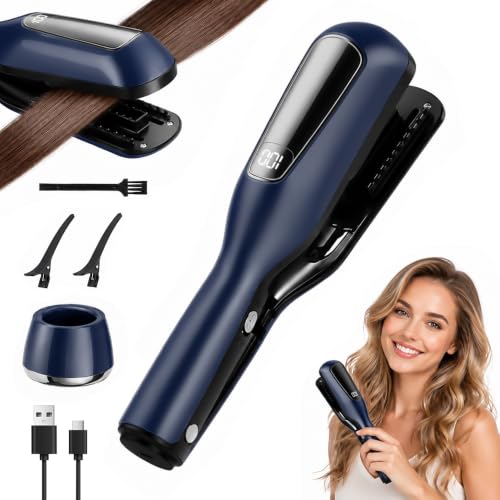 XPJBKC Split end Remover Negative Ion Caring 12H Long Battery Life Portable Split End Trimmer LED Display Low Noise 36dB Hair Trimmer for Women Frizzy Damaged Curly Straight Hair Blue