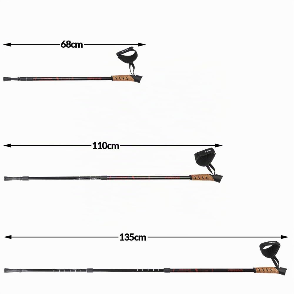 Bâtons de Marche Nordique télescopiques en Aluminium avec dragonnes Bâtons de randonnée réglables 68 à 135 cm
