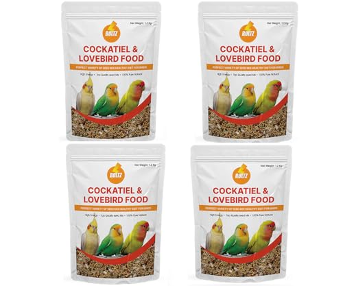Image of Boltz Bird Food for Cockatiel & Lovebirds Mix Seeds 1.2 Kg * 4, Canary Seed, Sunflower Seed, All Stage Bird Food, Natural and Healthy Premium Seeds, Improve Birds (Mix Seed,4800 Gm)