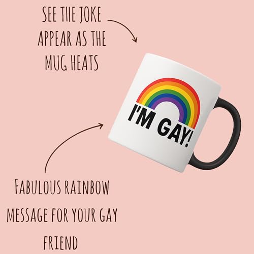 I'm Gay Rainbow Heat Change Mug - Funny Rude Mug - Message Appears as it Heats - Perfect Novelty Gag Gift, best funny gifts and pride accessories #2