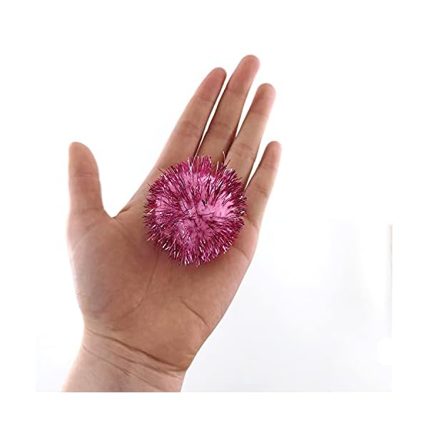 20 pcs assorted color flash ball cat's favorite toy ball tinsel pom poms flash. - image 4