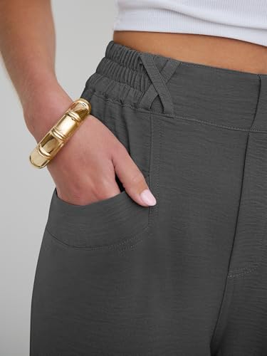 Image of ANRABESS Womens Pants Elastic Waist Summer Casual Harem Barrel Lounge Work Slacks Cropped Beach Vacation Clothes with Pockets