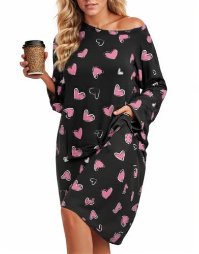 Image of CRIPOM Plus Size Moo Moos for Women Oversized Sleep Shirts for Women Oversized Nightgown with Pocket Fit S-5XL