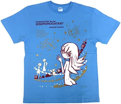 Amazon 物語 シリーズ セカンドシーズン 偽物語 Tシャツ3 リメイクver スカイブルー アニメ 萌えグッズ 通販