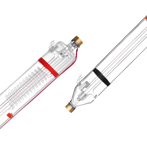 VEVOR 100 W Tubo Láser de CO2 de 1450 x 98 x 80 mm, Tubo Láser para Corte de Vidrio de Borosilicato con Cabezal de Metal, Cables de 10000 h Preconectados para Máquina de Corte y Grabado Láser