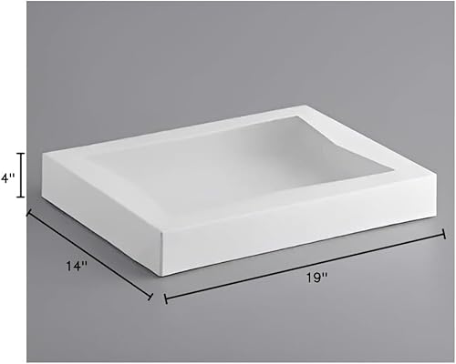 Miniatura 5 de Paquete de 10 cajas blancas de cartón para postres, 19 x 14 x 4 pulgadas, para panadería o tarta