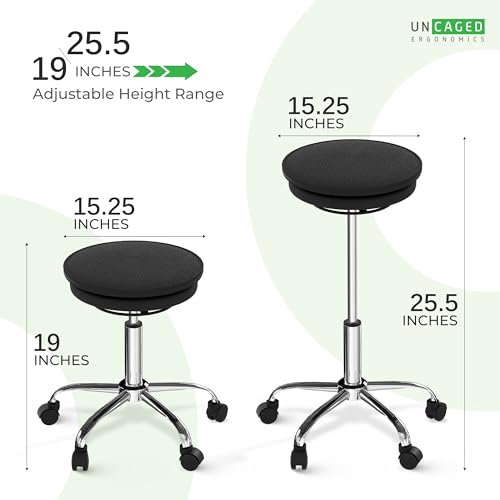Image of Uncaged Ergonomics Wobble Stool Air balance ball chair on wheels alternative rolling stool with wheels flexible seating classroom stools standing desk stool yoga ball chair adhd chair wobble stools