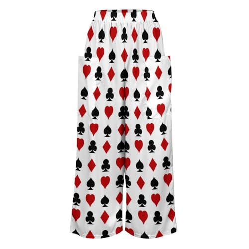 Loose Fit Casual Playing Card Suit Casino Pattern Pants for Women Comfy Style3