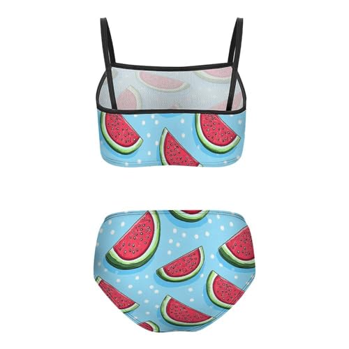 Watermelon Slice Girls Swimsuits Two Piece Bikini Sets Beach Sport Swimwear Bathing Suit2