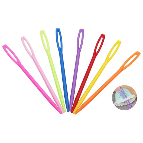 Aiguille Tapisserie Plastique, Dujelixa Aiguille Caneva, 60pièces Aiguille Gros Trou, 9cm/3.54inch Aiguilles Couture, Aiguille Coudre, Aiguille Repriser, Aiguille Laine...