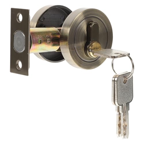 OHORTLNB Serratura Porta Interna con Cilindro Chiave Serratura Porta pomolo Serrature manopole Nere 750X560X560CM in Lega di Zinco catenaccio monofacciale(As Shown 2)