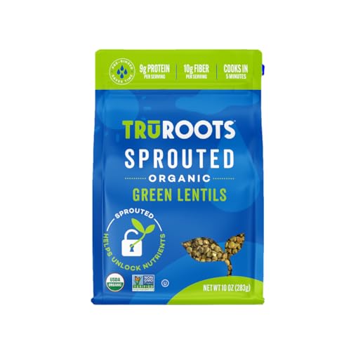 TruRoots Organic Sprouted Green Lentils, 10 oz (Pack of 1)