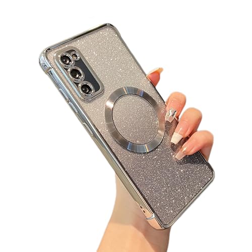 Coque Samsung S20 FE 5G MagSafe protection TPU paillettes argentées femmes