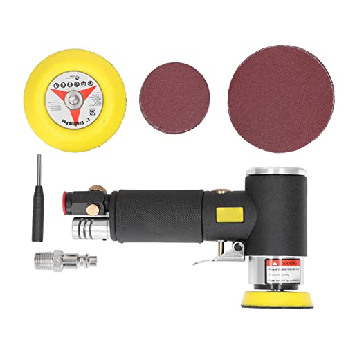 TANIQIACA Air Orbital Sander, Stable Performance, Low Power, Zinc Alloy Body, High-Speed Pneumatic Polisher for Metal and Wood