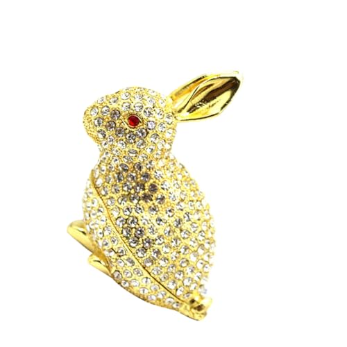 Holibanna Caja Joyero Conejo storage box store toucador joyero vintage juguete de pascua animal con bisagras joyas encantos estatuilla de conejo figura de conejo aleación Golden